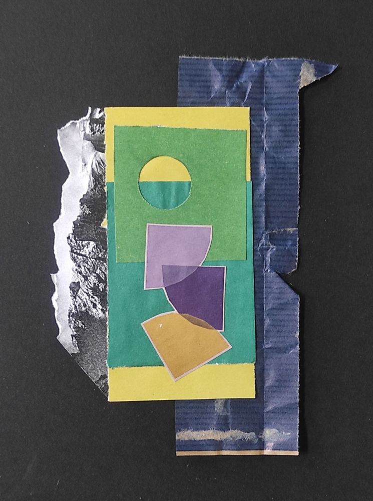 Collage de recortes de papel con voluntad antropomórfica.
©️ Cristian Berga