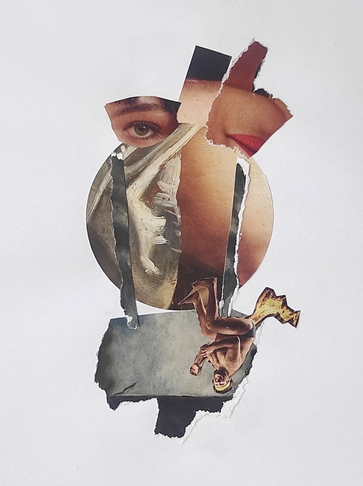 Collage de recortes de papel con voluntad antropomórfica.
©️ Cristian Berga