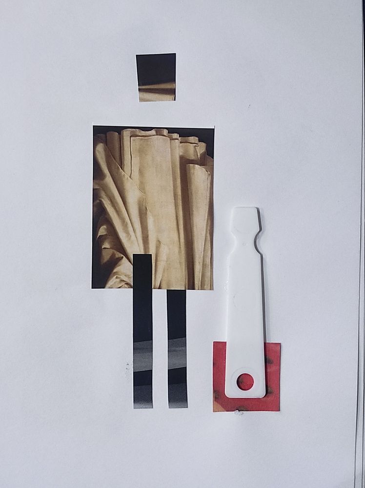 Collage de recortes de papel con voluntad antropomórfica.
©️ Cristian Berga
