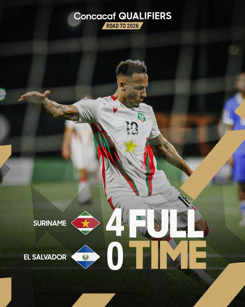 Surinám 4-0 El Salvador. 