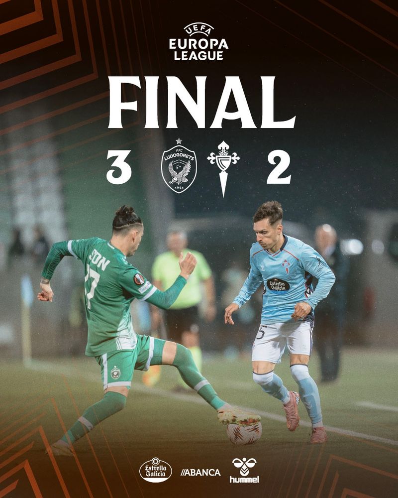 Ludogorets 3-2 Celta. 