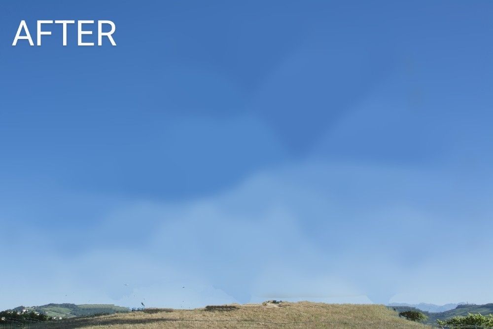 And this is the 'after' picture. Same setting but NO TREE. Just shitty empty ground and albeit quite pretty empty sky. Pffft.