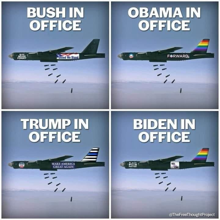 bombs drop no matter what president is in office.