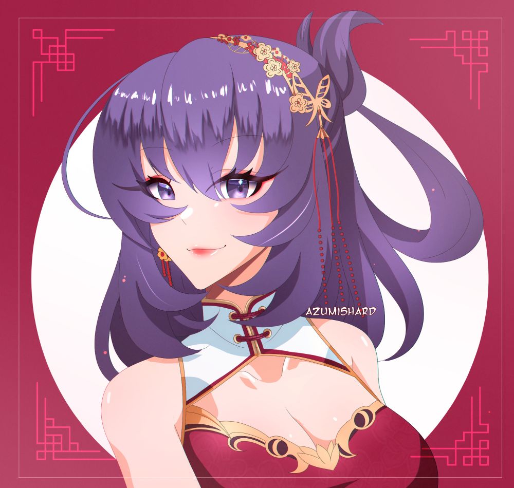 Rixia in her HOT-SHOT dress, smiling happily. 