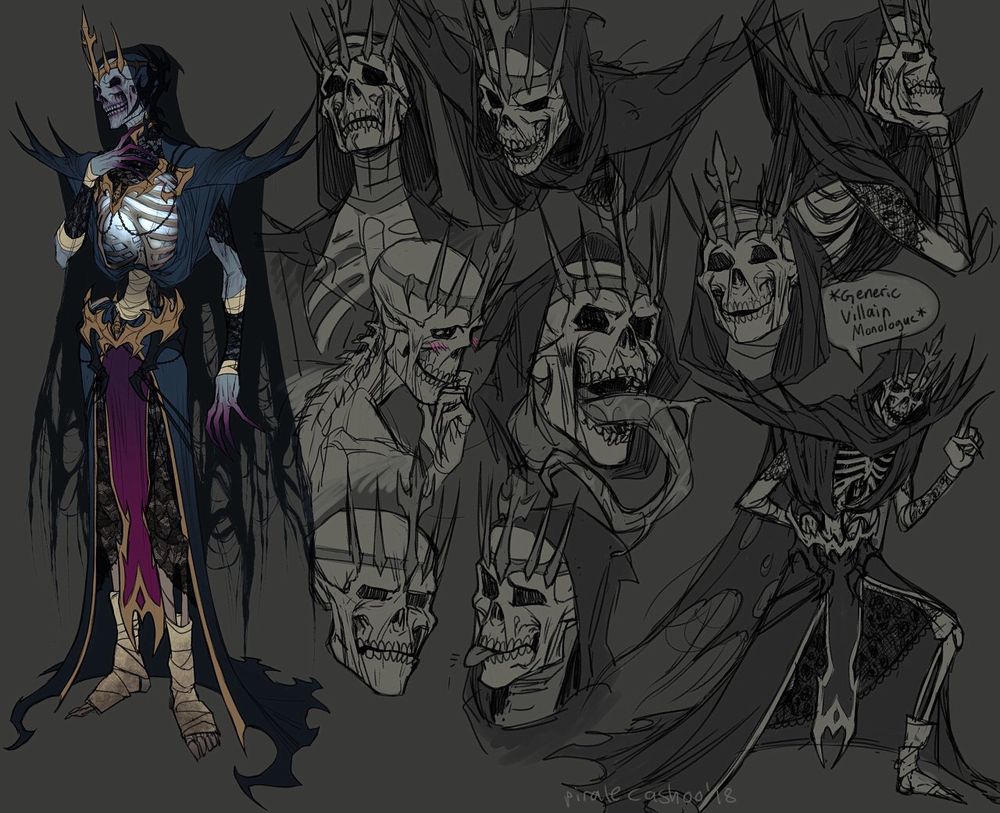 Expression sheet of Vroscaz, and a full body reference shot 