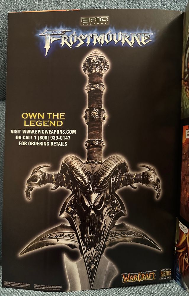 Frostmourne ad from 2008 in Ashbringer issue 2