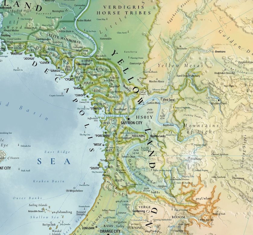 The Yellow Land, next to Green Land, which is currently not under threat of annexation, theft, or other forms of conquest.