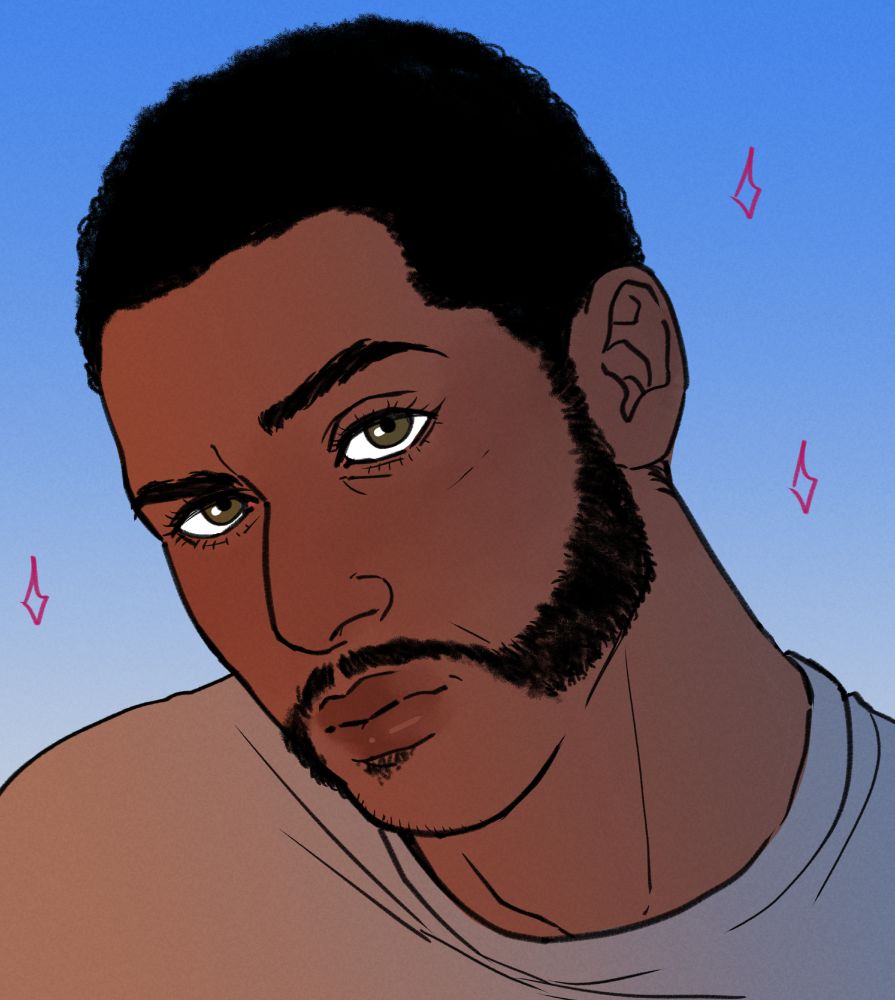 Kyle "Gaz" Garrick, sporting a chops look. Hes feeling it. He feels the power of the chops on this frat house base activity tonight. 
I can see him keeping it for a while, and then feeling too much like an uncle and channeling way too many "points with purpose", like his hand is suddenly too powerful.