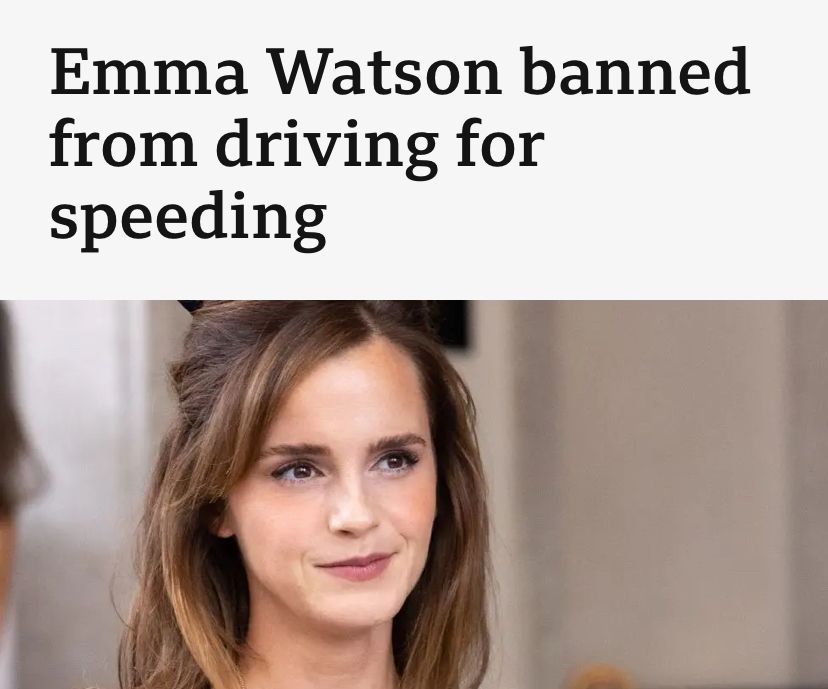 Emma Watson banned from driving for speeding