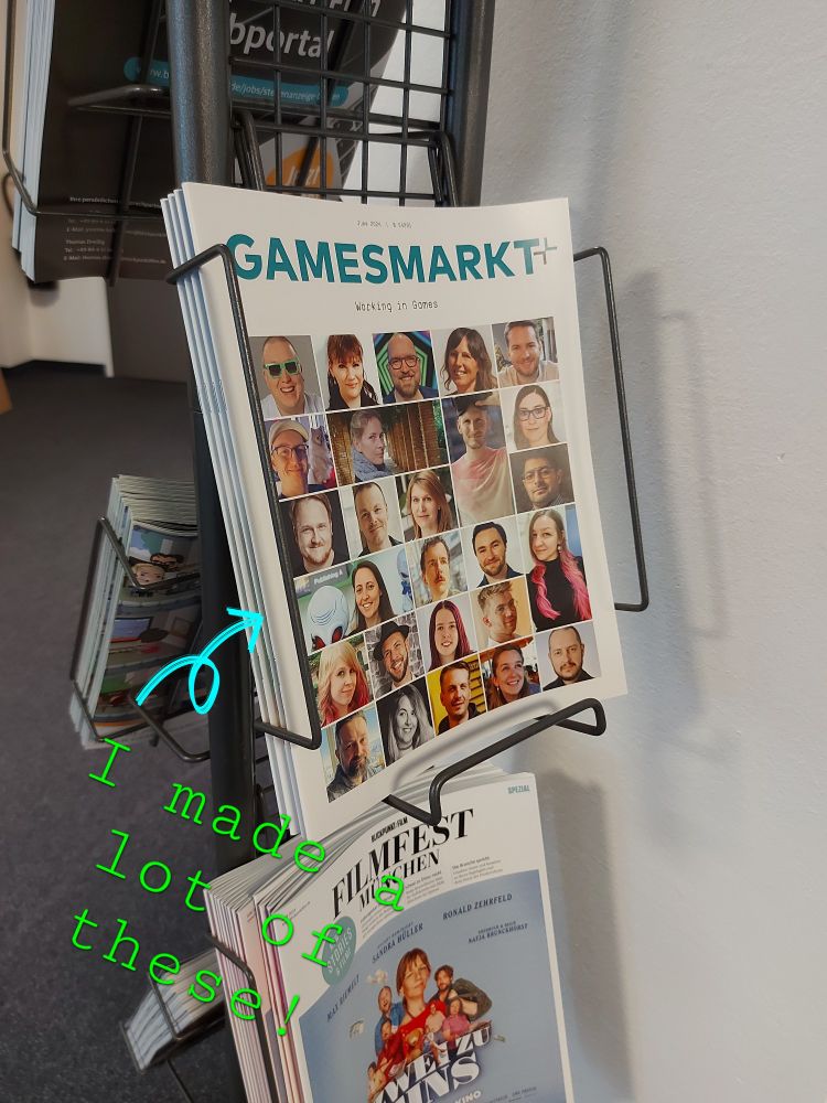 A GamesMarkt print issue, titled Working in Games, which I spearheaded and edited.
