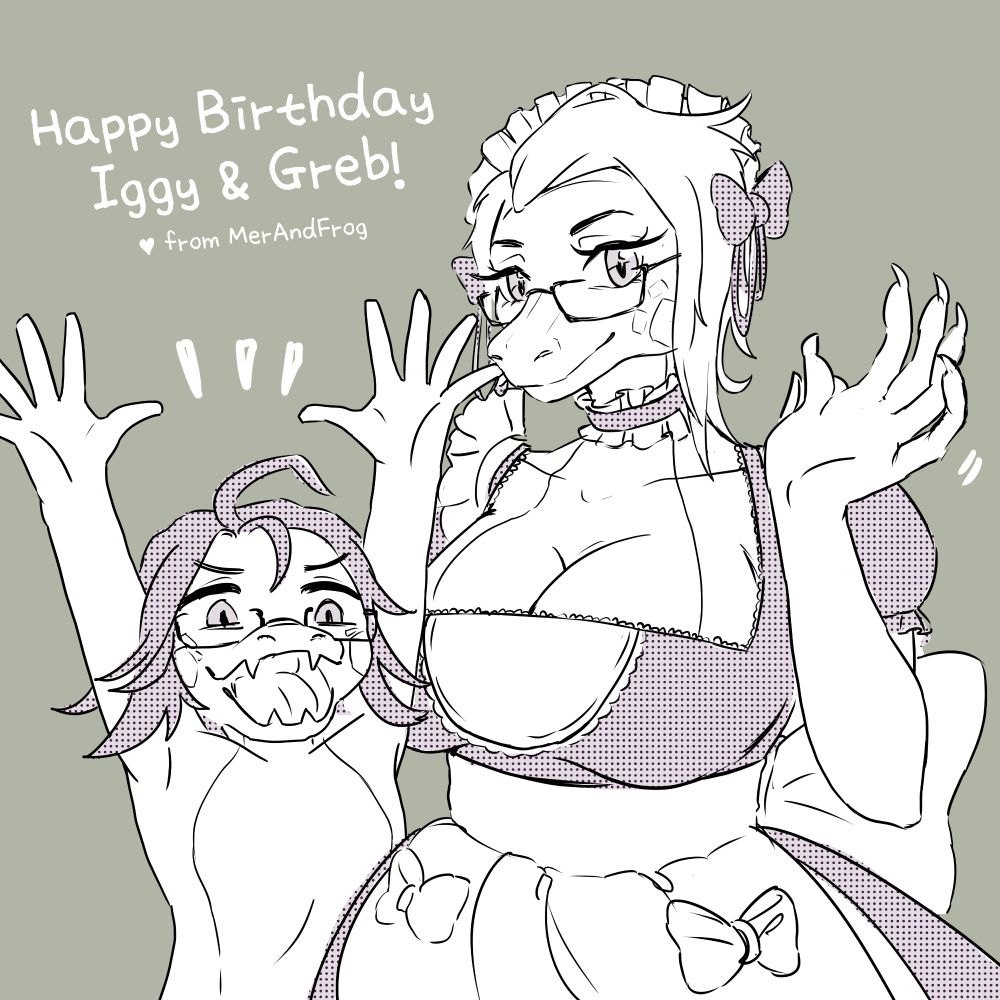 Happy birthday Iggy & Greb! -from MerAndFrog 