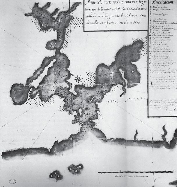 The map Ayala drew of the bay