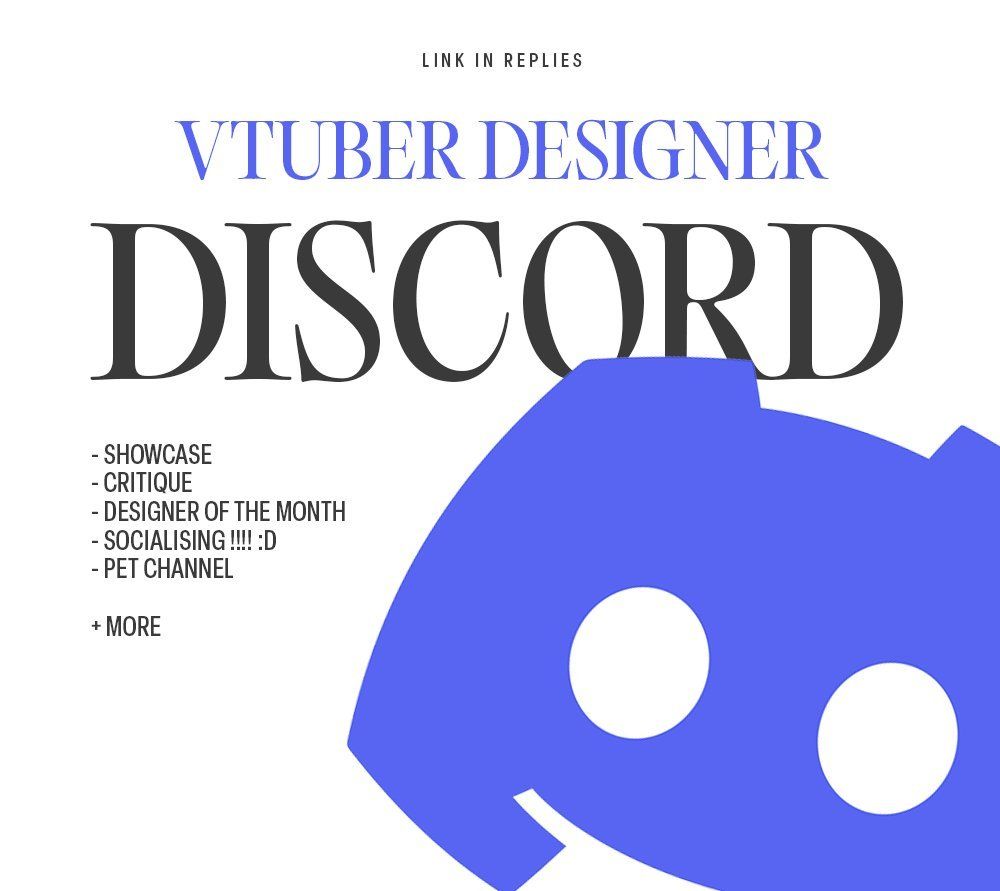 Advertisement for a VTuber Graphic Design Discord Server