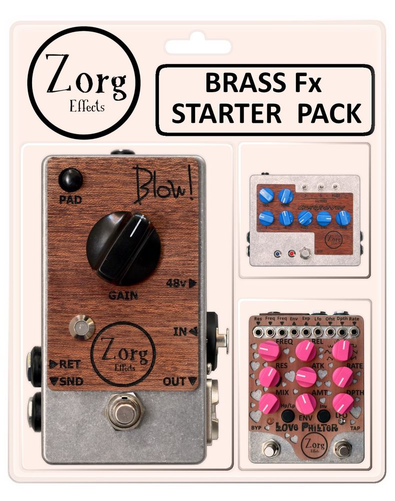 Gimp made starter pack with 3 pedals:
https://www.zorgeffects.com/index.php/en/blow-detail
https://www.zorgeffects.com/index.php/en/zorgtaver-detail
https://www.zorgeffects.com/index.php/en/love-philter-mkii-detail