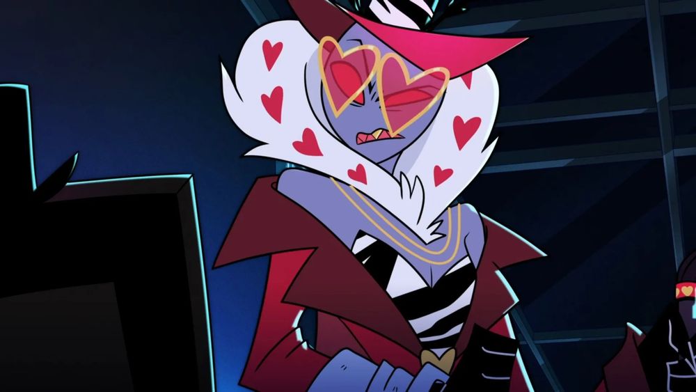 Valentino grimaces at Vox; we only see a portion of the back of Vox’s head