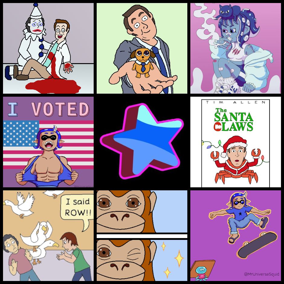 A collection of drawings and comics made by MrUniverseSquid in the year 2024.