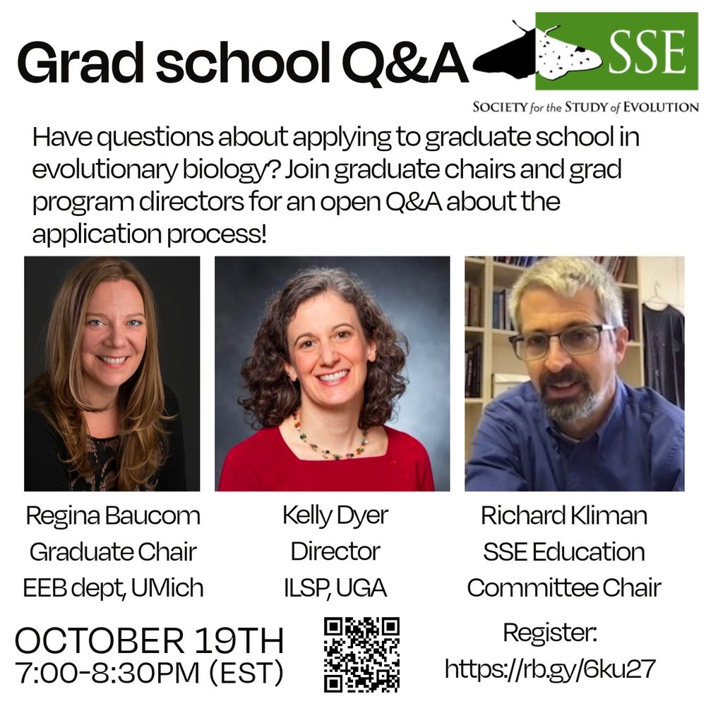 Flyer for open Q&A about applying to graduate school in Evolutionary Biology
