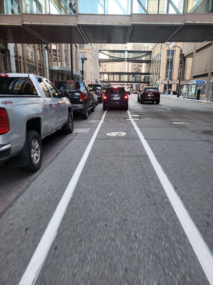 Car blocking bike lane