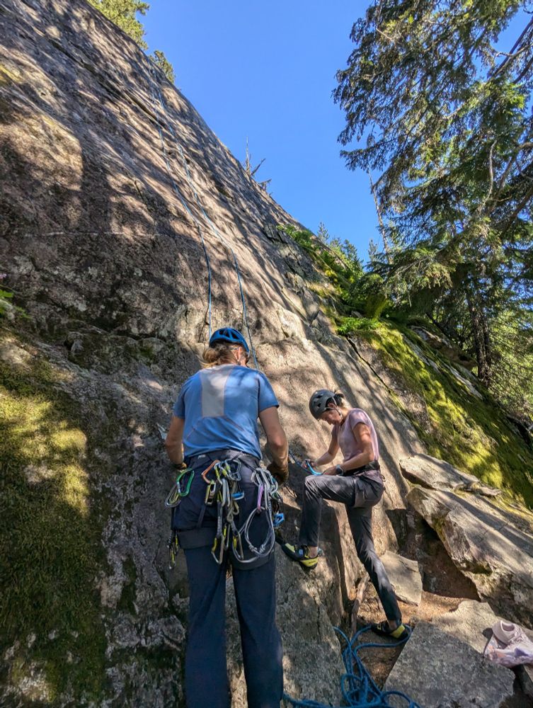 Rock climbing preparation at Whistler Cal Cheak