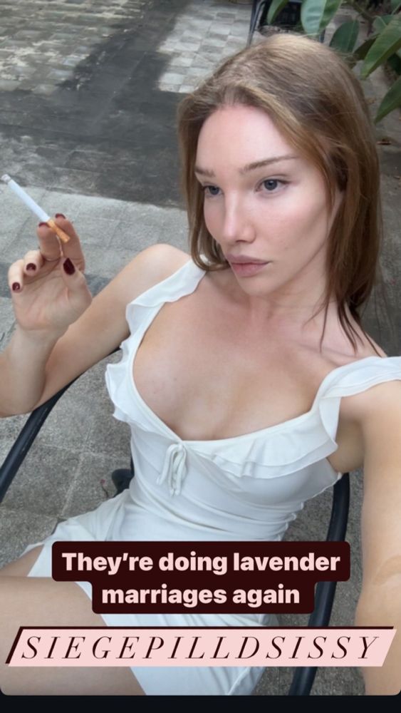 text: they're doing lavender marriages again

model: Corinne Hamilton