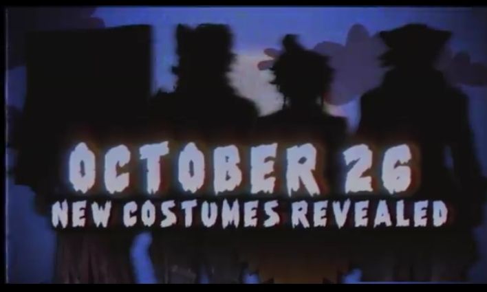 Preview of ARMIS' Haloween costumes, 4 sillhoutes.