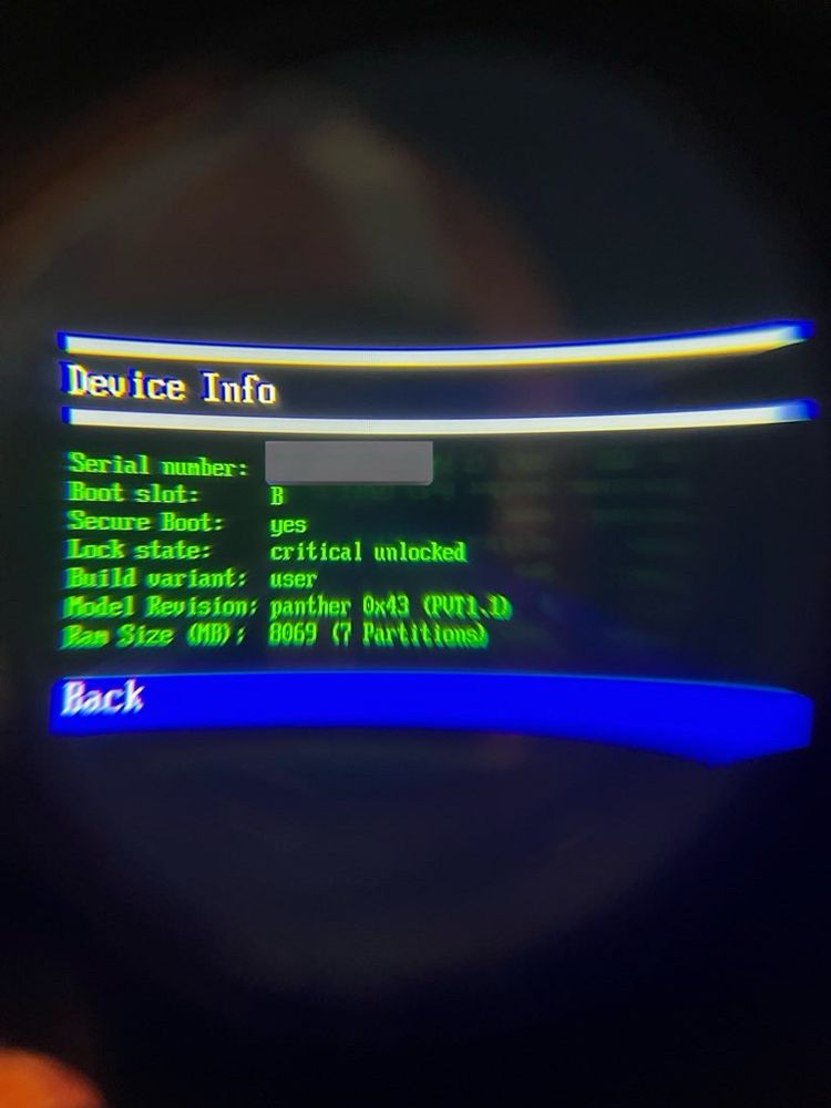 bootloader menu of a quest 3s showing a critical unlocked bootloader