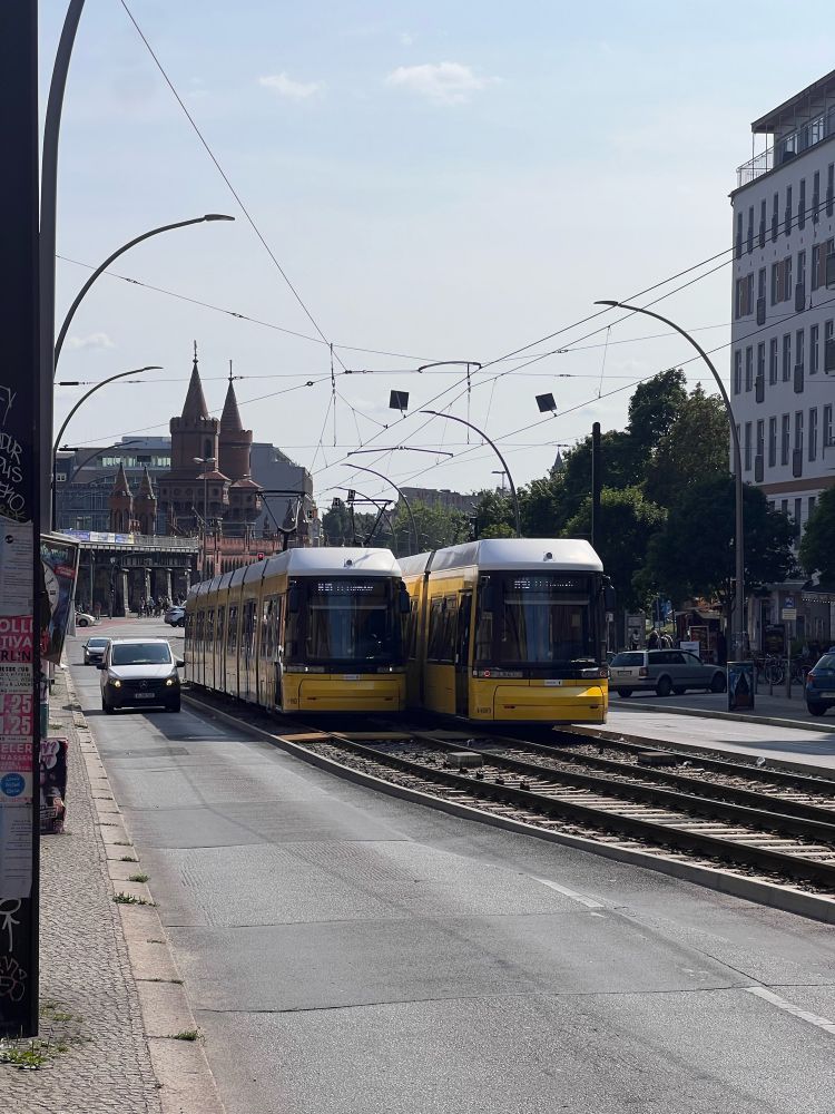 two bvg trams cuddling