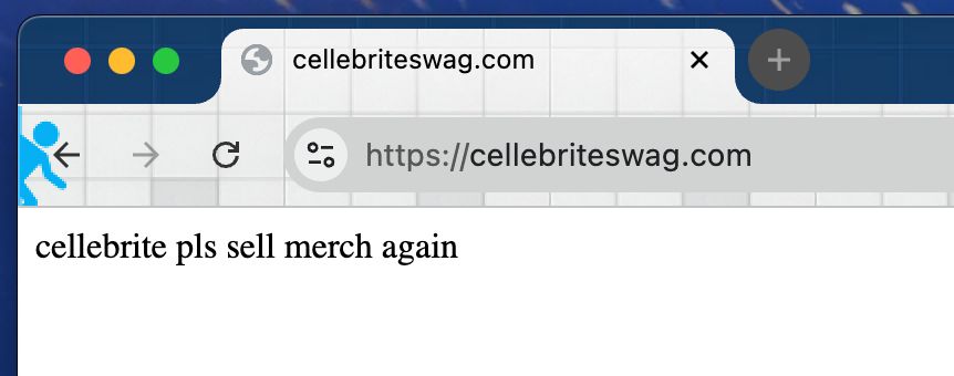 cellebriteswag.com website
cellebrite pls sell merch again