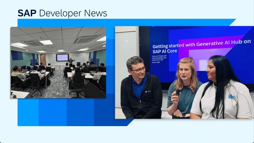 Photo of SAP Developer Advocates on the road in India for the SAP CodeJam Roadshow (AI)