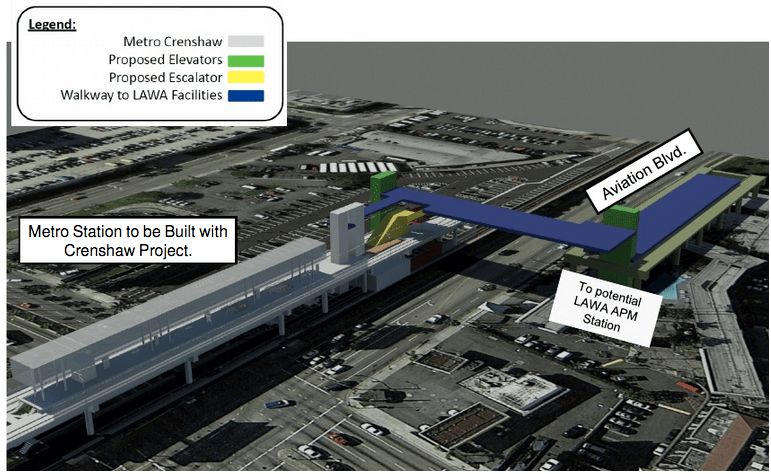 Imagine showing aviation/century LA metro station with a pedestrian bridge connecting to the LAWA peoplemover