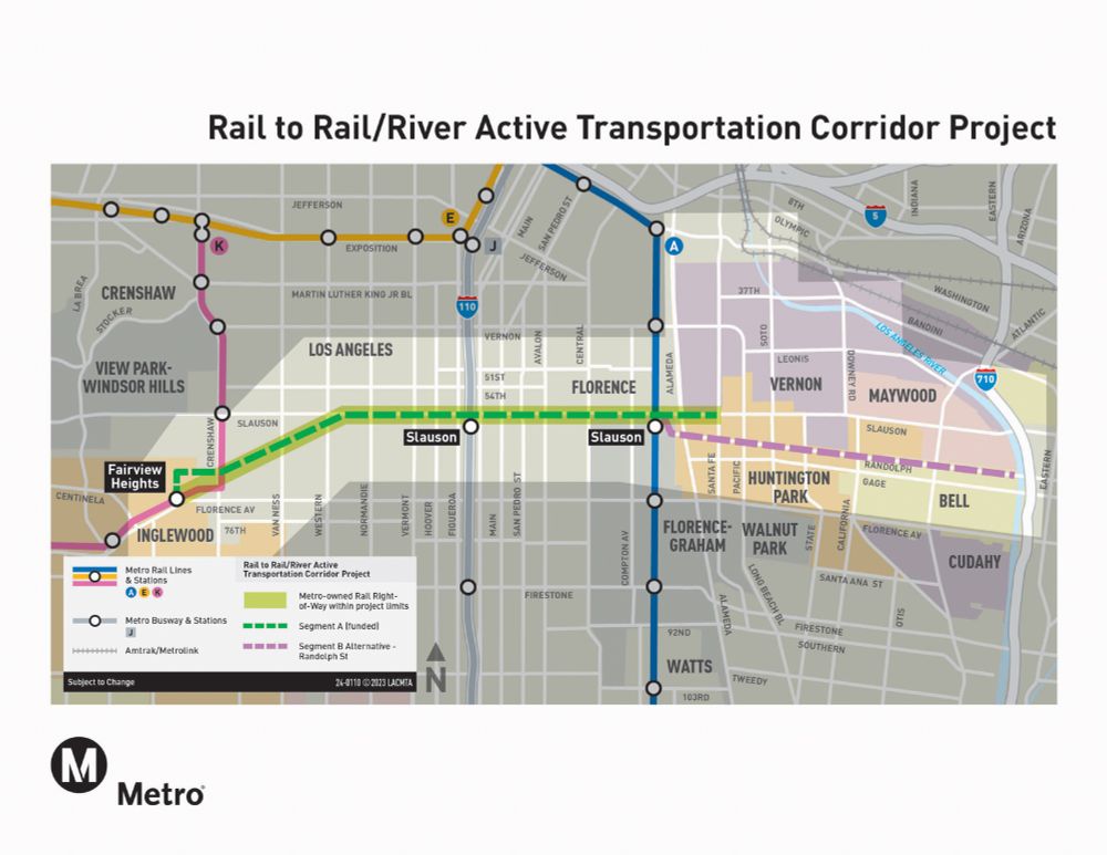 Map of rail to rail active transport corridor showing extensions to Santa Fe that never happened 