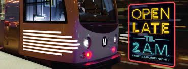 Metro advertisement for late night train service many years ago