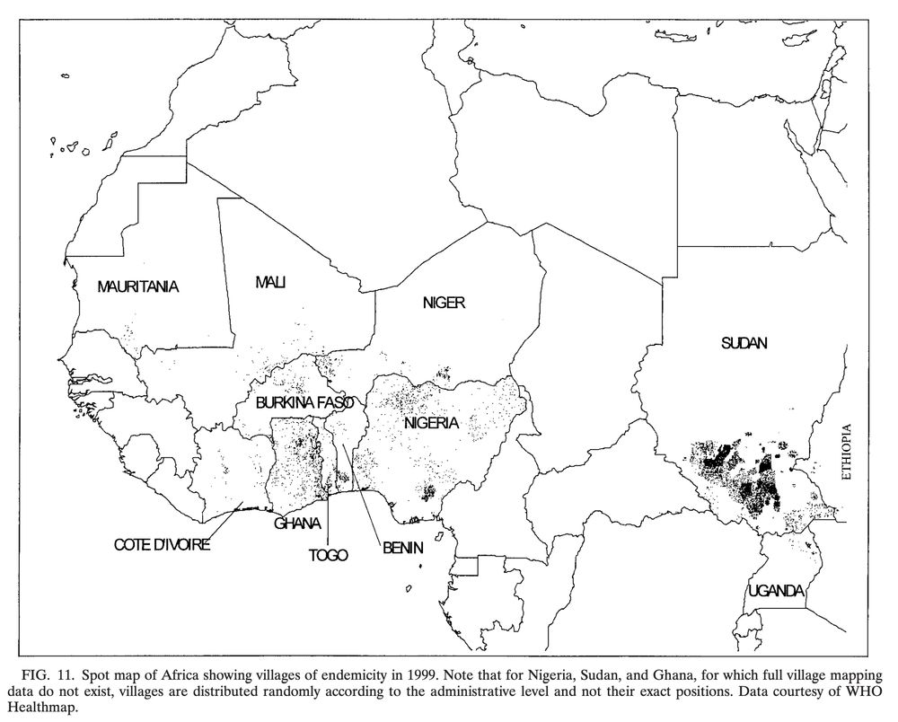 Guinea worm 1999 map