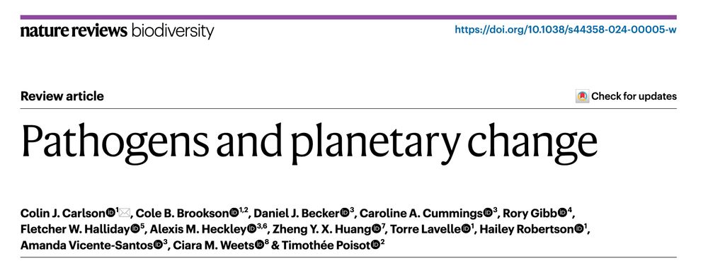 header of our paper "Pathogens and planetary change"