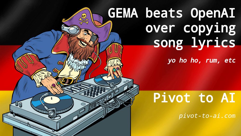 pirate (high seas robber type) being a DJ, German flag behind him