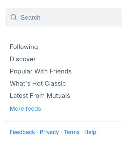 right panel of bluesky web interface, feedback is in the bottom row