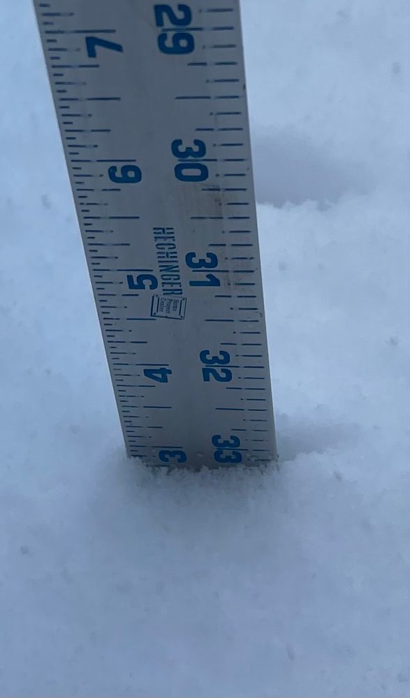 3 inches at 4:55 pm. 