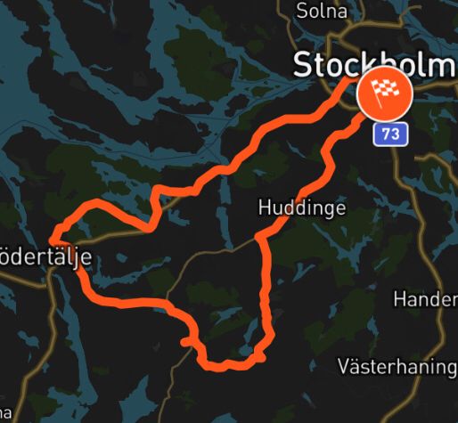 Todays journey on a map