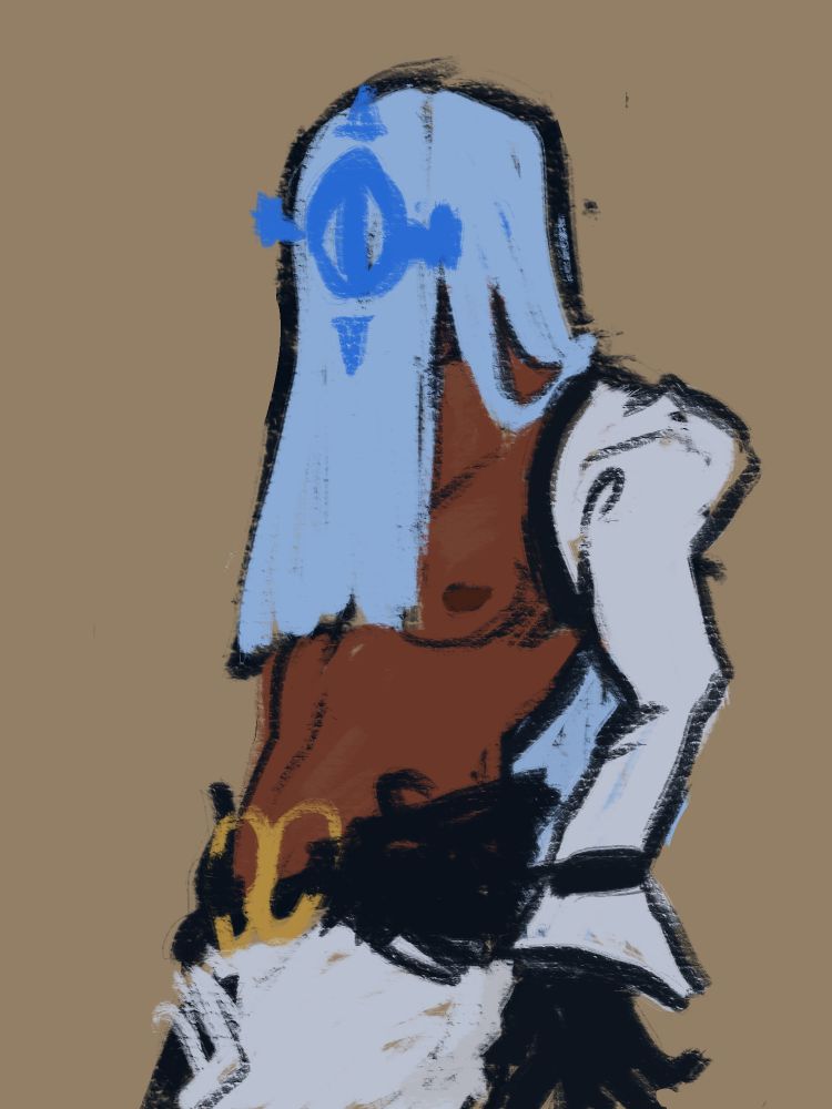 a digital sketch of venom from guilty gear xx