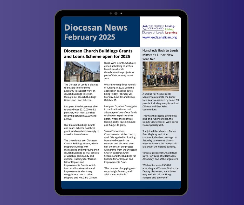 A graphic for Leeds Diocesan News.