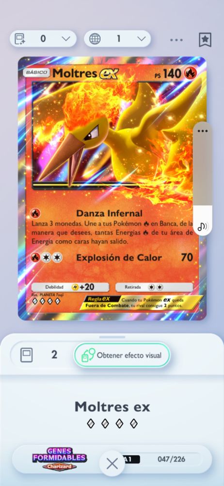 Caerá de Moltres EX de Pokemon TCG Pocket