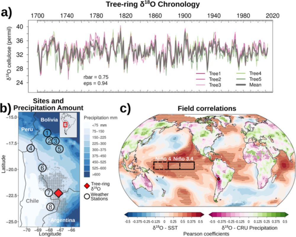 A 300-year tree-ring δ18O-based precipitation reconstruction for the South American Altiplano highlights decadal hydroclimate teleconnections - Communications Earth & Environment