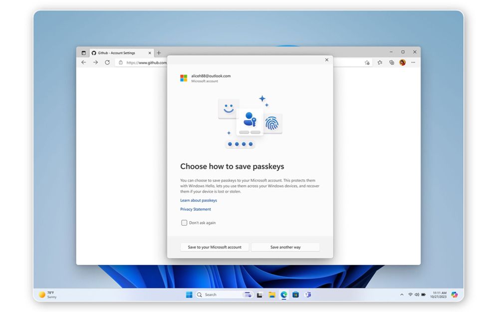Windows 11 permitirá usar tus Passkeys en cualquier dispositivo