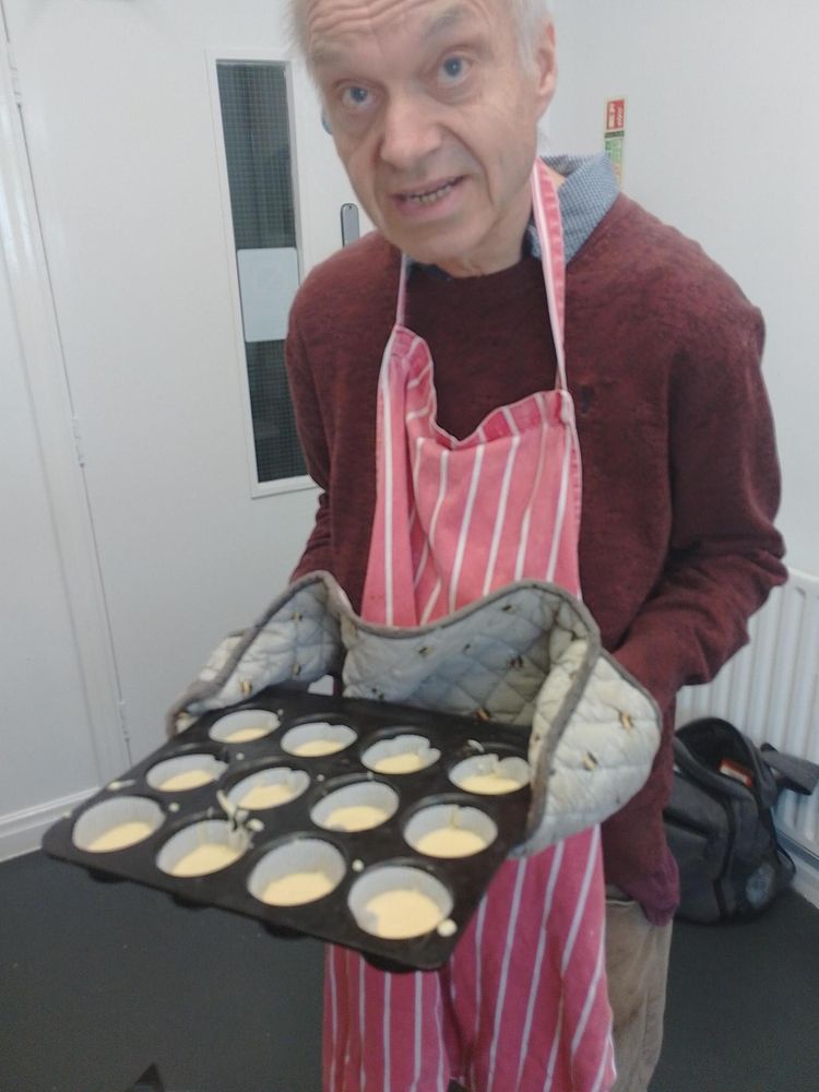 Neil with his bun mixture
