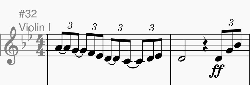 The tied triplets phrasing from the string quartet piece
