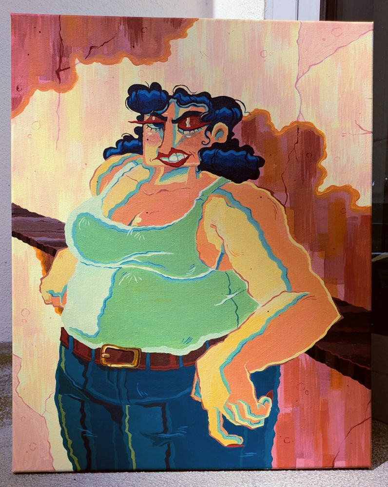 Lulu extraño from Great God Grove [OC] painted in acrylics