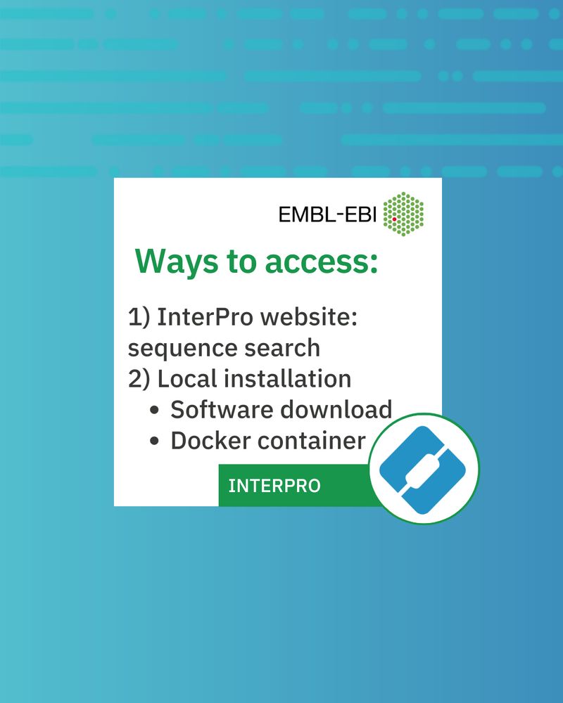 Ways to access:
1) InterPro website: sequence search
2) Local installation
Software download
Docker container