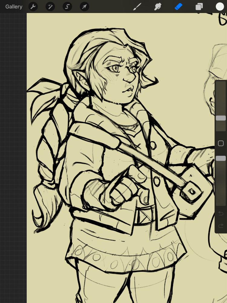 Digital drawing on procreate of a lady dwarf oc