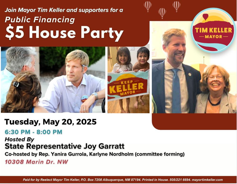 Please swing by and sign Mayor Tim Keller’s re-election petition & donate $5 for public financing! A great time to chat with friends and neighbors and enjoy some light snacks. #publicfinancing #westsideabq #kellerformayor #newmexicotrue @westsidedems
