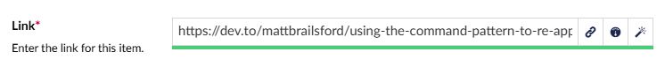 Example of a quality link with a green indicator to signify its quality 
